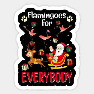 Flamingoes For Everybody Christmas For Flamingo Lover Sticker